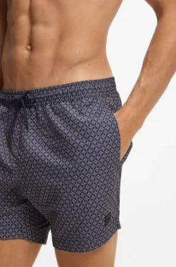 Bedruckte Badeshorts mit Logo-Badge