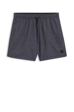 Bedruckte Badeshorts mit Logo-Badge