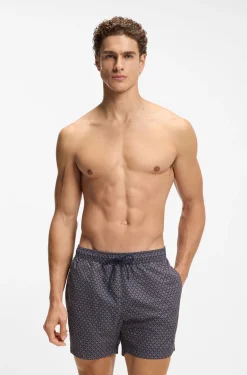 Bedruckte Badeshorts mit Logo-Badge