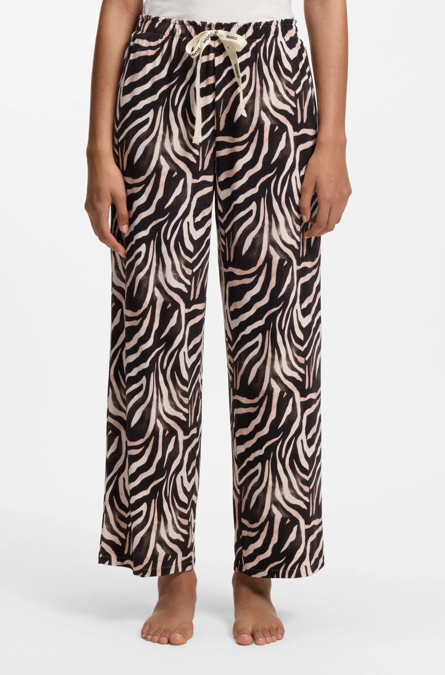 Bedruckte Pyjama-Hose aus Stretch-Modal und Baumwolle