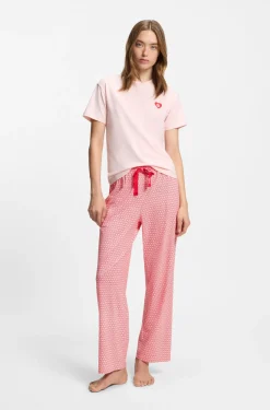Bedruckte Pyjama-Hose aus Stretch-Modal und Baumwolle