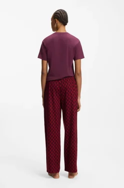 Bedruckte Pyjama-Hose aus Stretch-Modal und Baumwolle