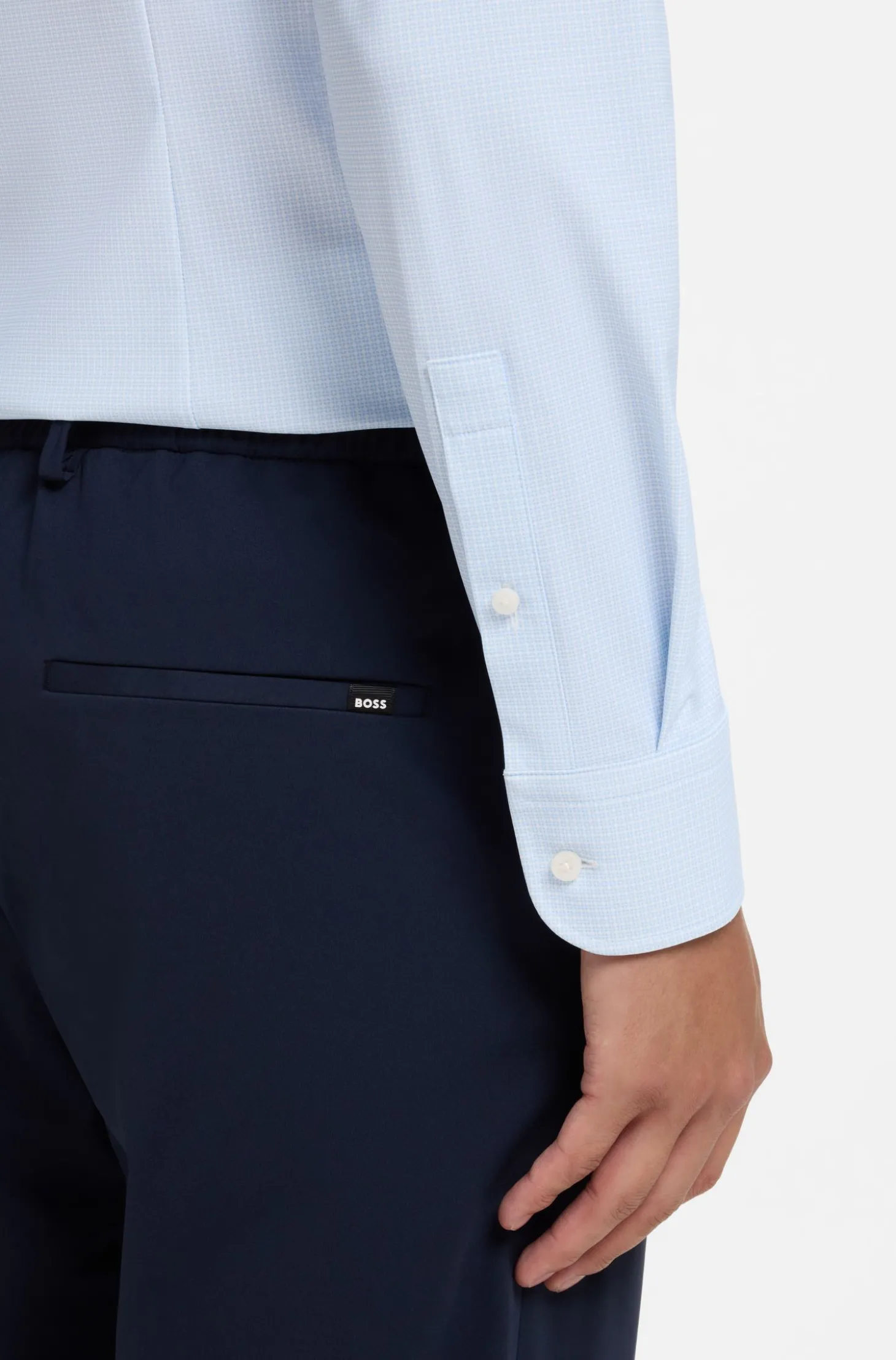 Bedrucktes Slim-Fit Hemd aus funktionalem Stretch-Jersey