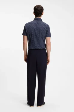 Bedrucktes Slim-Fit Hemd aus funktionalem Stretch-Jersey