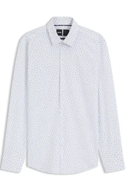 Bedrucktes Slim-Fit Hemd aus funktionalem Stretch-Jersey