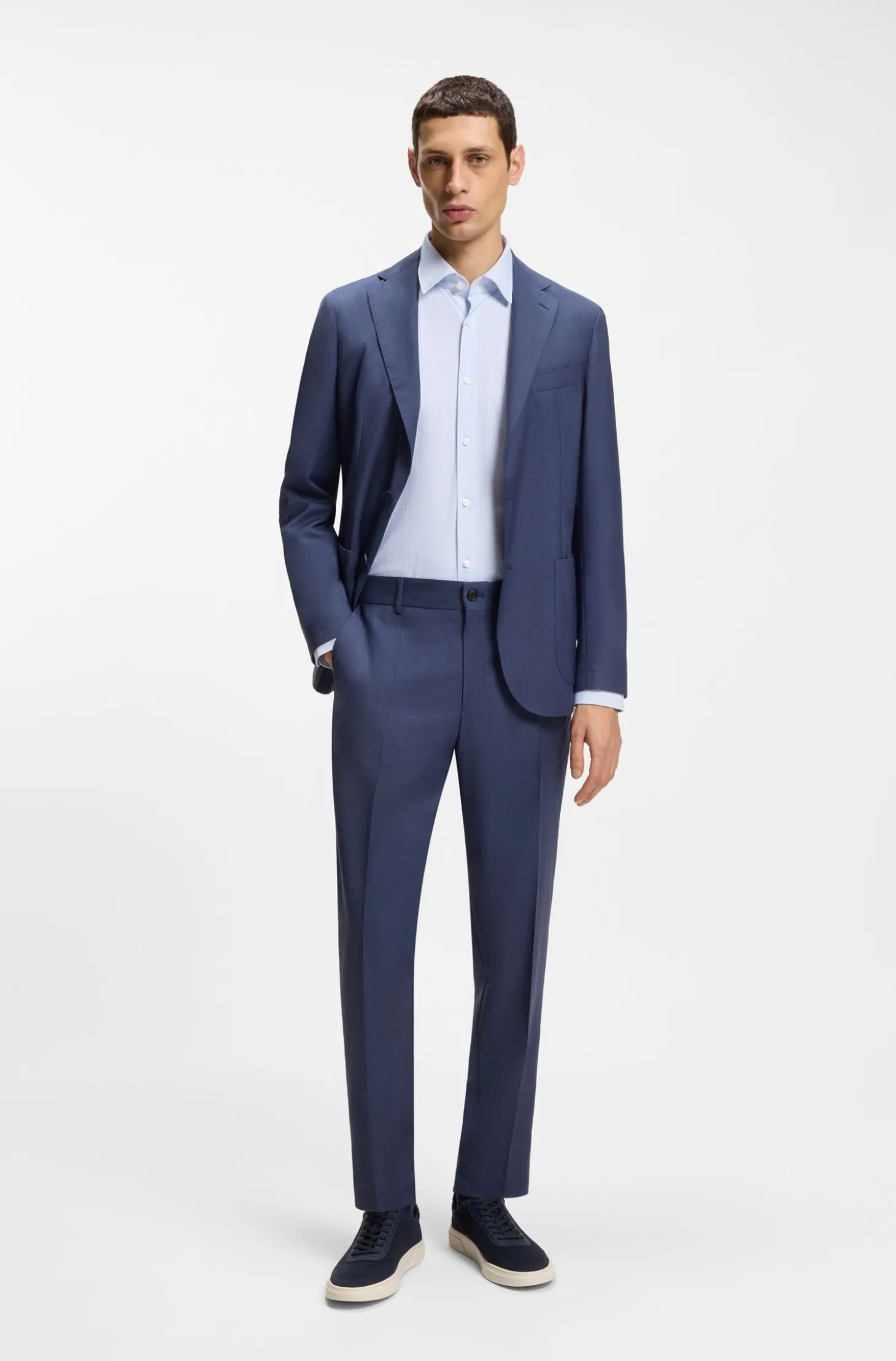 Bedrucktes Slim-Fit Hemd aus funktionalem Stretch-Jersey