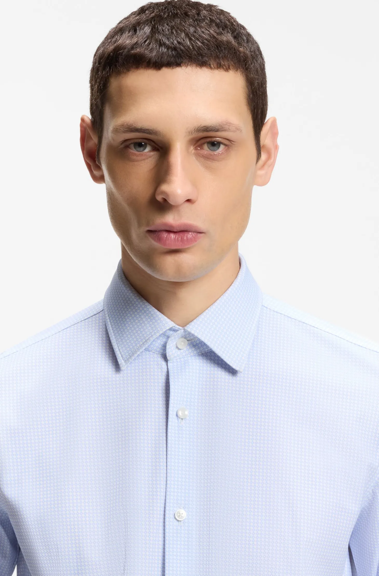 Bedrucktes Slim-Fit Hemd aus funktionalem Stretch-Jersey