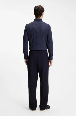 Bedrucktes Slim-Fit Hemd aus Performance-Stretch-Gewebe