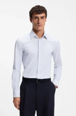 Bedrucktes Slim-Fit Hemd aus Performance-Stretch-Gewebe