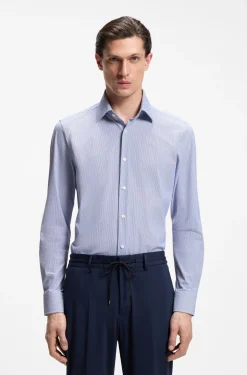 Bedrucktes Slim-Fit Hemd aus Performance-Stretch-Gewebe