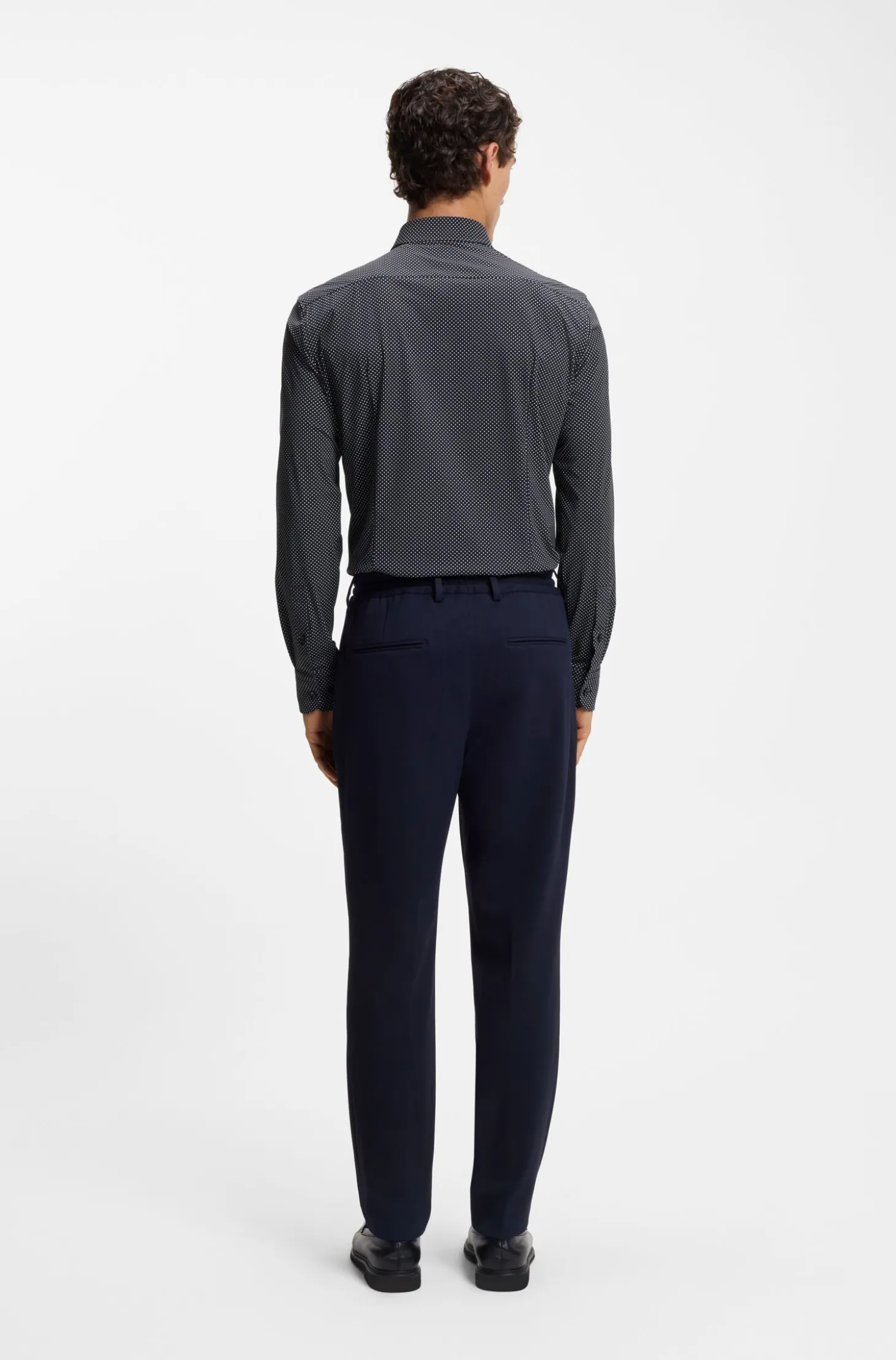 Bedrucktes Slim-Fit Hemd aus Performance-Stretch-Jersey