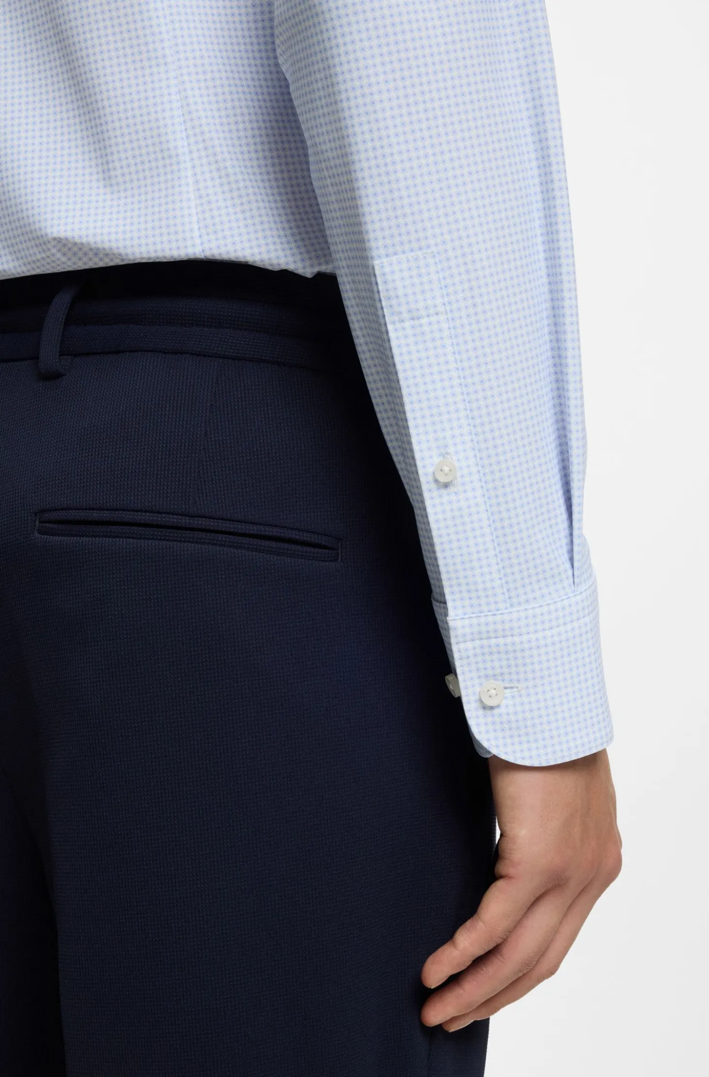 Bedrucktes Slim-Fit Hemd aus Performance-Stretch-Jersey