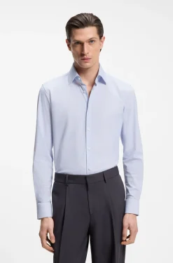 Bedrucktes Slim-Fit Hemd aus Performance-Stretch-Gewebe