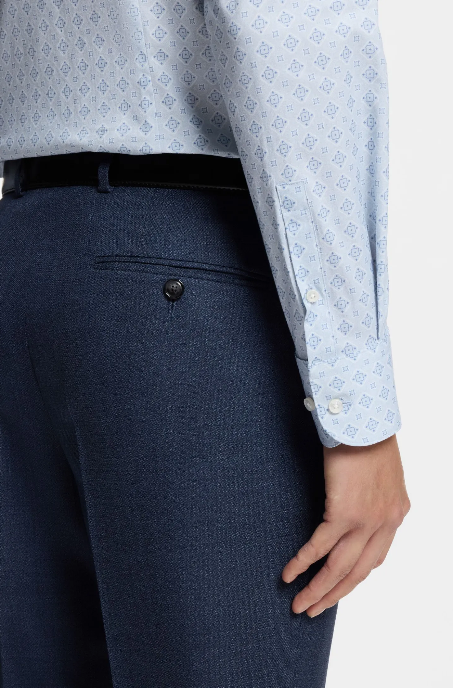 Bedrucktes Slim-Fit Hemd aus Stretch-Baumwolle