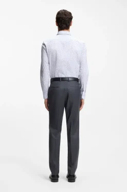 Bedrucktes Slim-Fit Hemd aus Stretch-Baumwolle