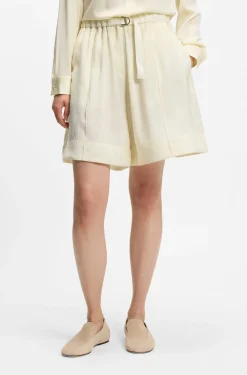 Bermuda-Shorts mit weitem Beinverlauf und elastischem Bund
