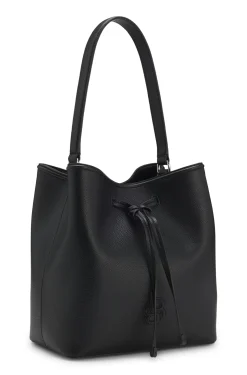 Beuteltasche aus genarbtem Kunstleder mit Double-B-Monogramm