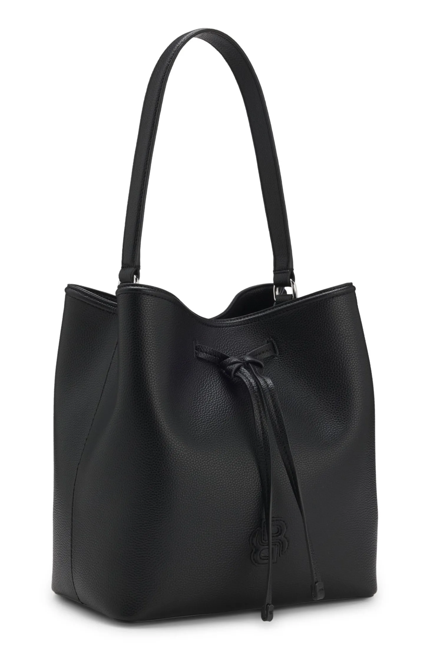 Beuteltasche aus genarbtem Kunstleder mit Double-B-Monogramm