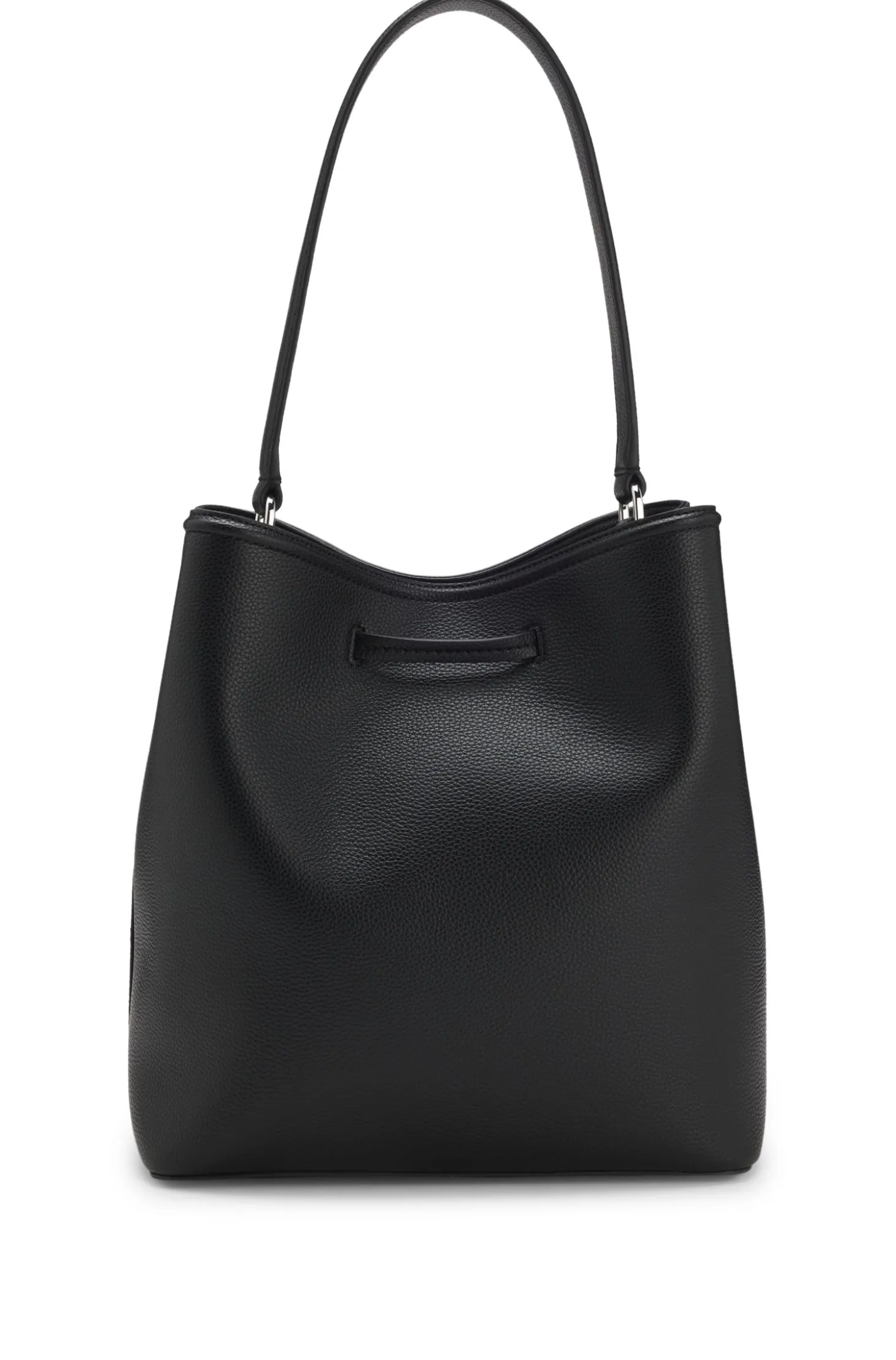 Beuteltasche aus genarbtem Kunstleder mit Double-B-Monogramm