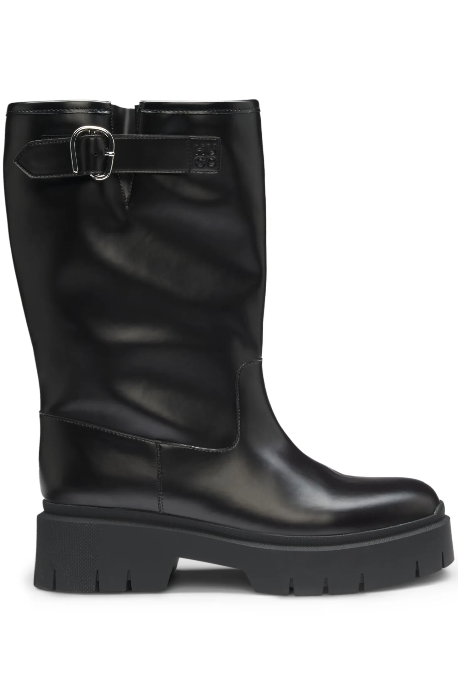 Biker-Boots aus Kunstleder mit Schnallen-Detail