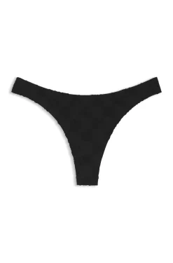 Bikinihose im brasilianischen Stil aus Stretch-Terry mit übereinanderliegenden Logos
