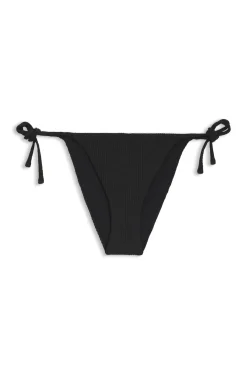 Bikinihose mit seitlicher Bindung und strukturiertem tropischem Muster
