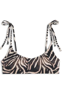 Bikini-Oberteil mit Print und Stack-Logo-Anhänger