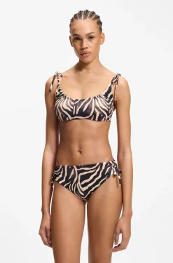 Bikini-Oberteil mit Print und Stack-Logo-Anhänger