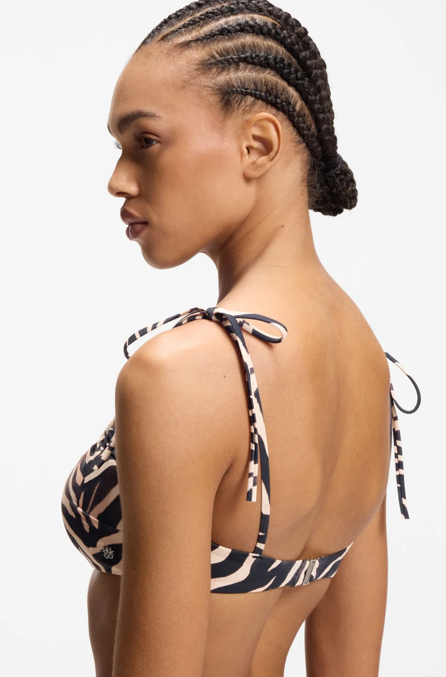 Bikini-Oberteil mit Print und Stack-Logo-Anhänger