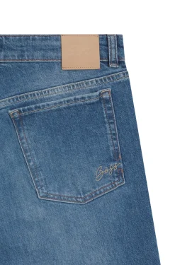 Blaue Bootcut-Jeans aus bequemem Stretch-Denim