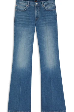 Blaue Bootcut-Jeans aus bequemem Stretch-Denim