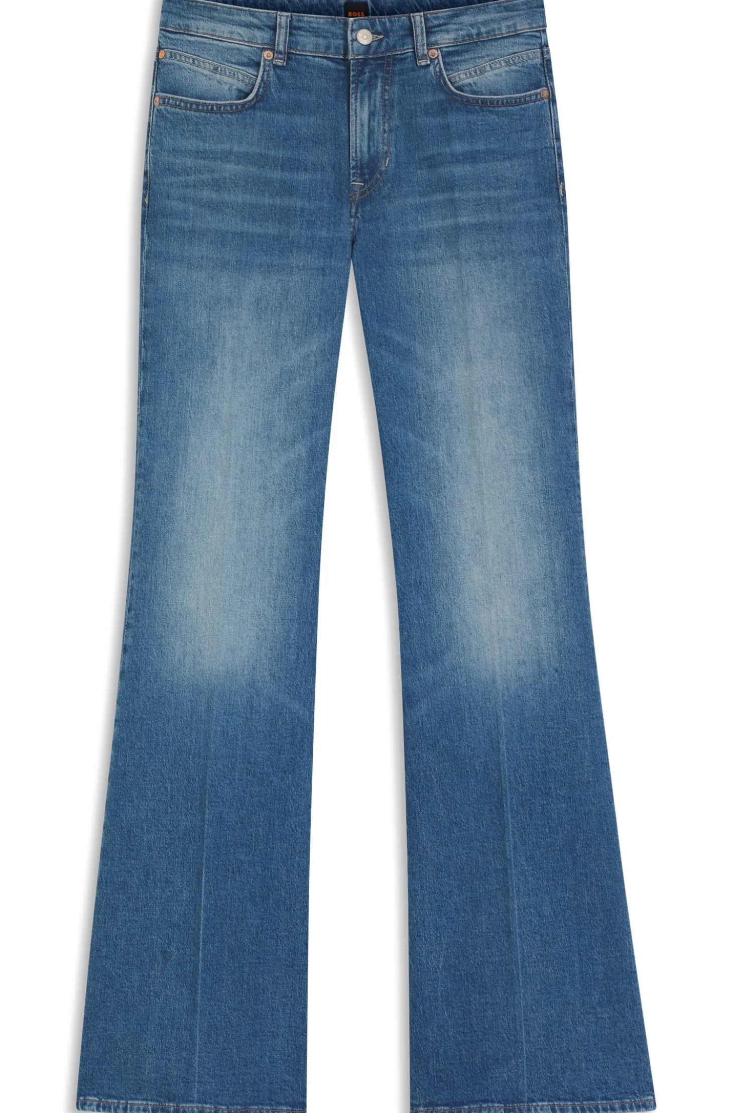 Blaue Bootcut-Jeans aus bequemem Stretch-Denim