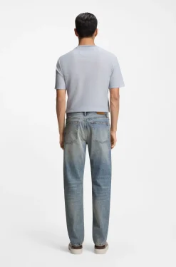 Blaue Jeans aus japanischem Stone-washed-Denim