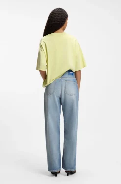 Blaue Loose-Fit Jeans aus festem Denim