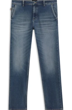 Blaue Regular-Fit Jeans aus bequemem Stretch-Denim