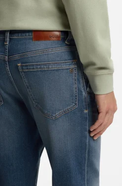 Blaue Regular-Fit Jeans aus bequemem Stretch-Denim