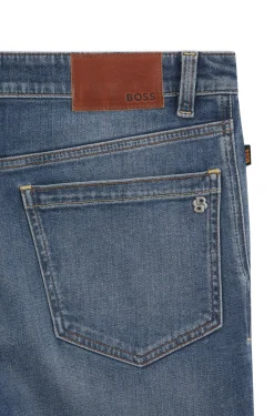 Blaue Regular-Fit Jeans aus bequemem Stretch-Denim