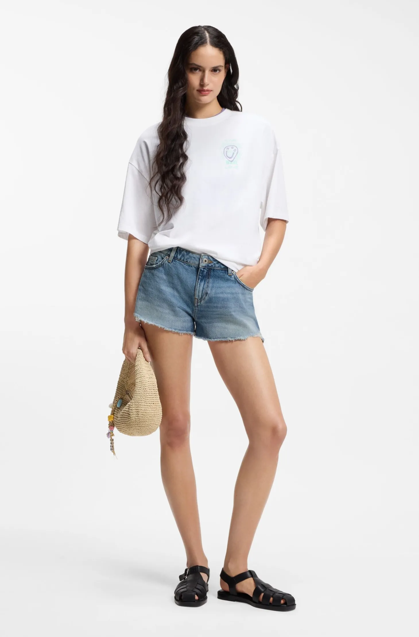 Blaue Regular-Fit Shorts aus Denim