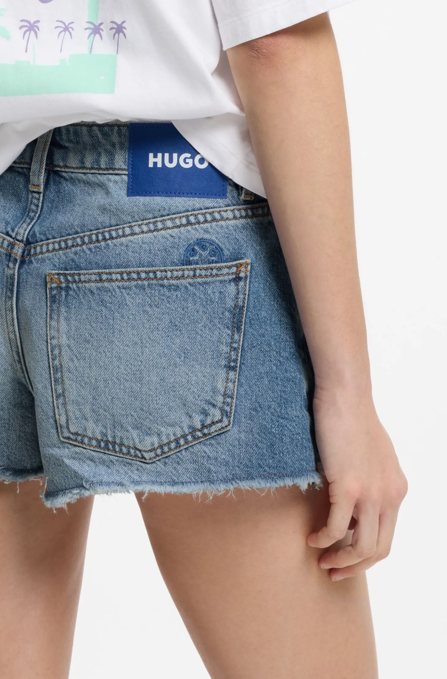 Blaue Regular-Fit Shorts aus Denim