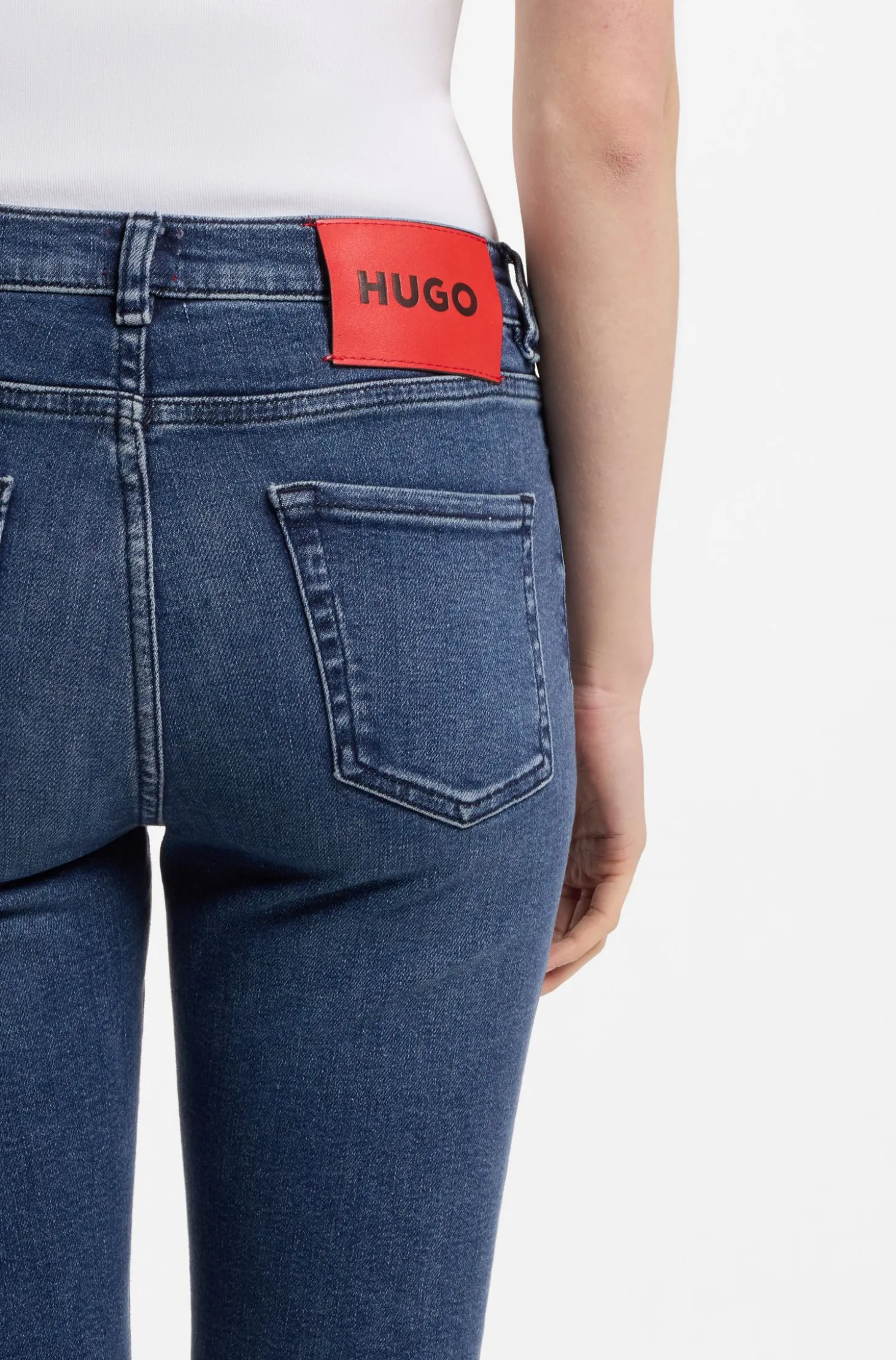 Blaue Skinny-Fit Jeans aus Stretch-Denim