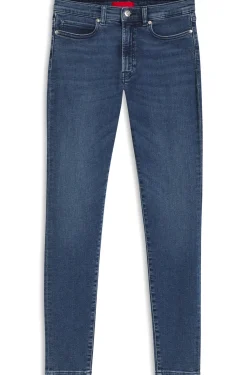 Blaue Skinny-Fit Jeans aus Stretch-Denim