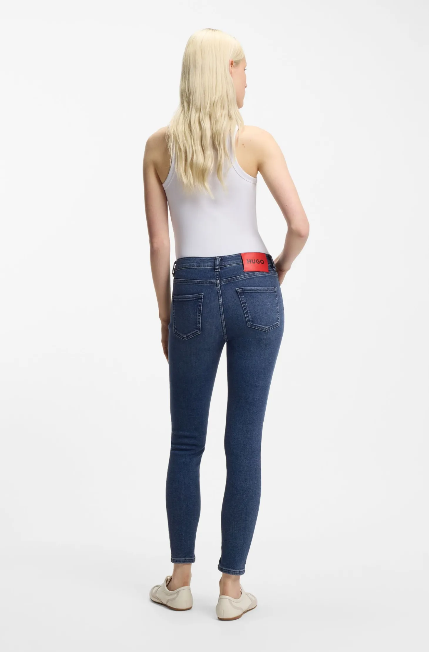 Blaue Skinny-Fit Jeans aus Stretch-Denim