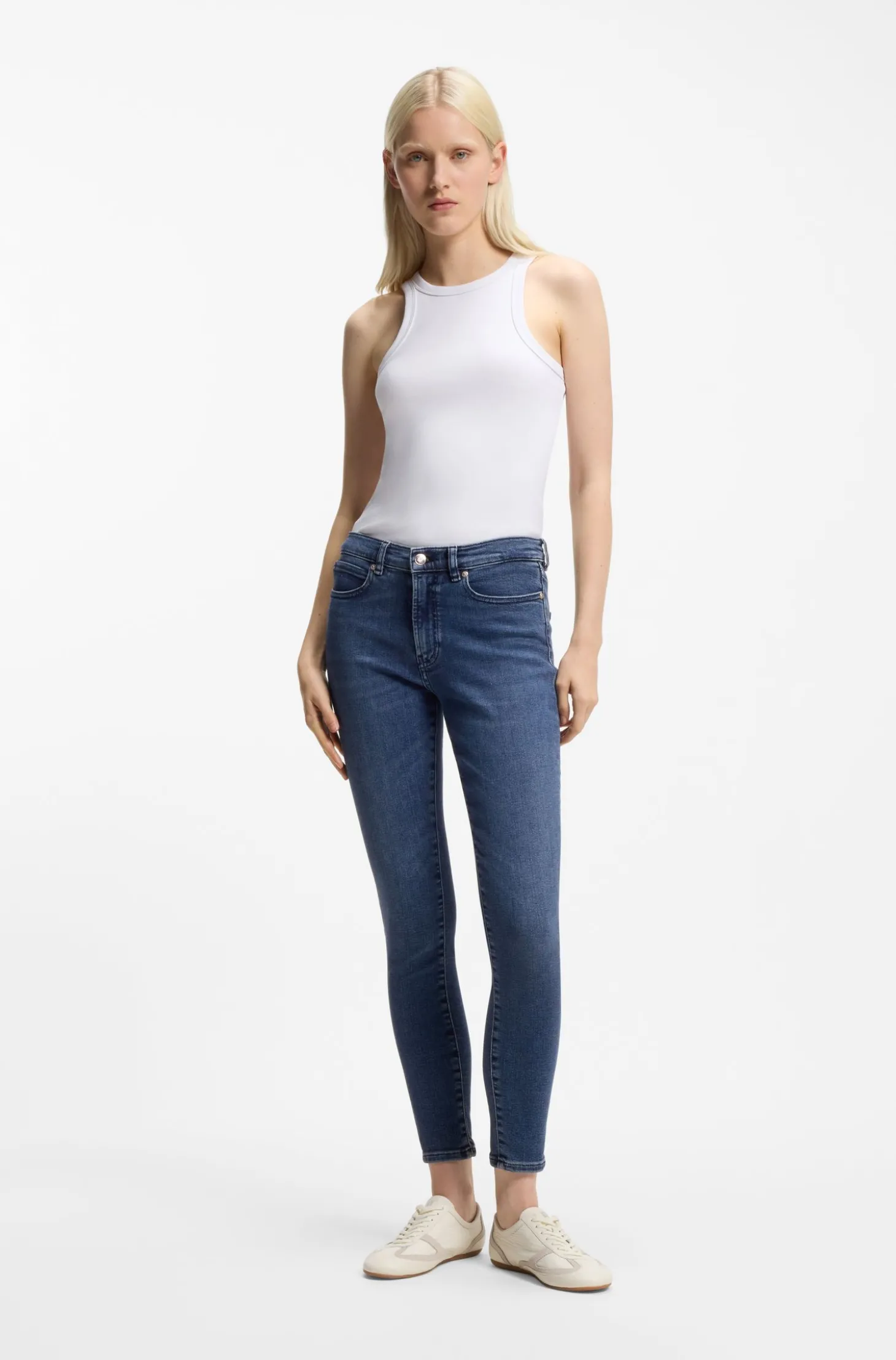 Blaue Skinny-Fit Jeans aus Stretch-Denim