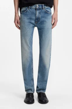 Blaue Slim-Fit Jeans aus Stretch-Denim mit Stone-washed-Finish