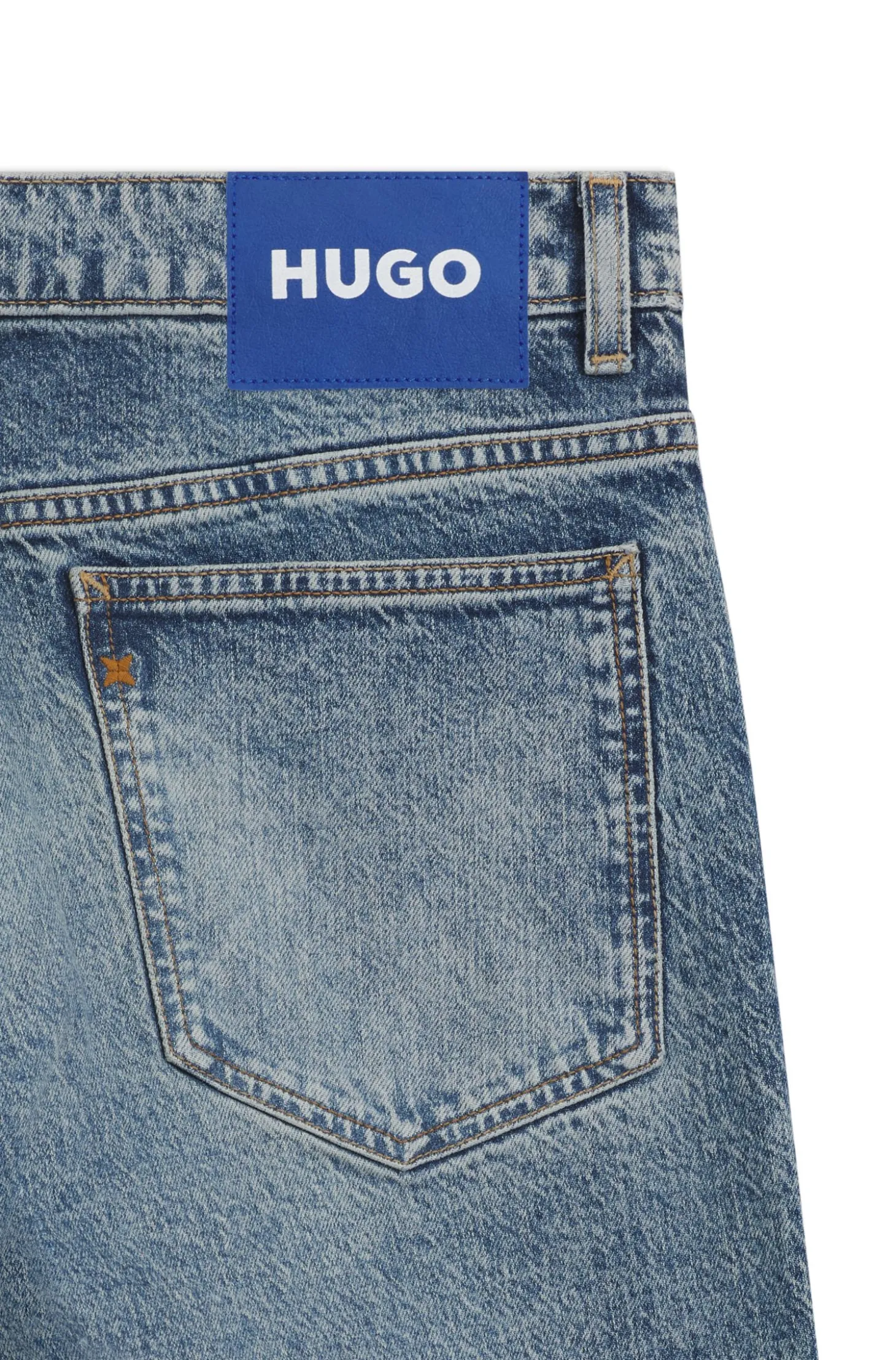 Blaue Slim-Fit Jeans aus Stretch-Denim mit Stone-washed-Finish