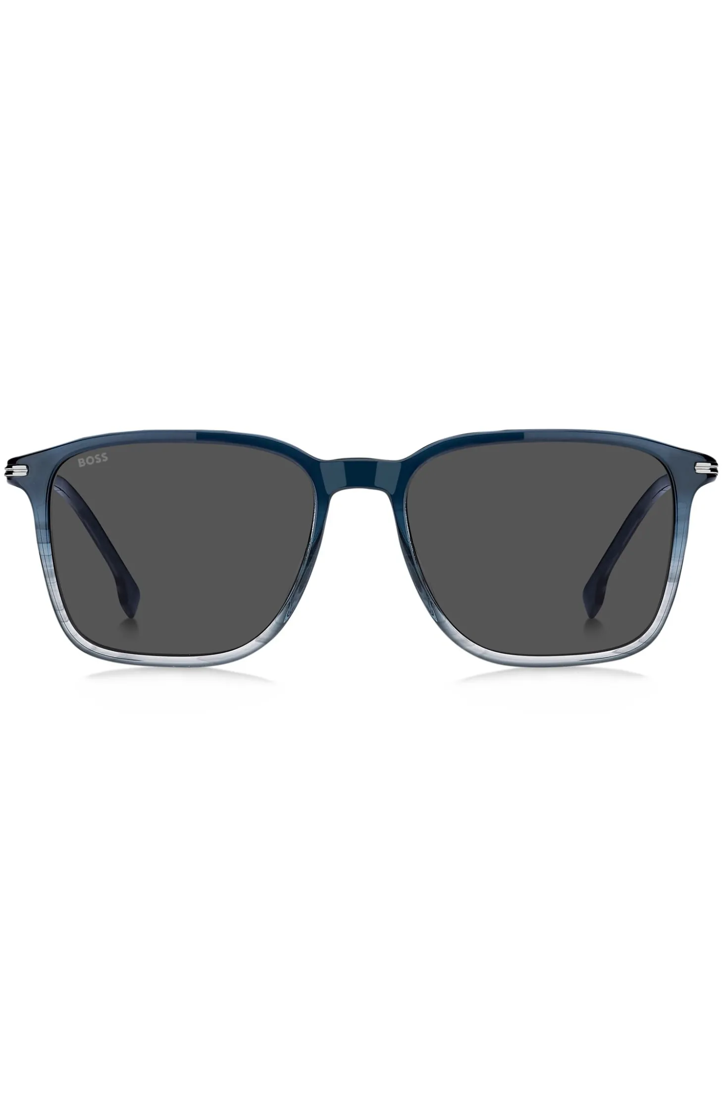 Blaue Sonnenbrille mit Degradé-Optik und Streifen-Detail