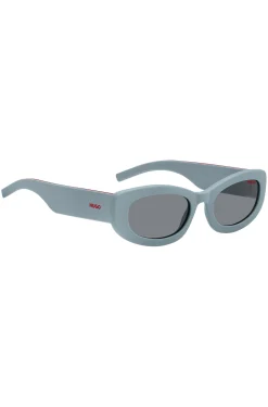 Blaue Sonnenbrille mit Logo-Bügeln