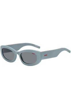 Blaue Sonnenbrille mit Logo-Bügeln
