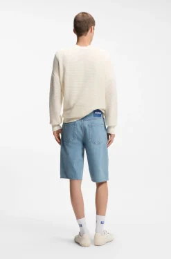 Blaue Straight-Fit Shorts aus Vintage-Denim