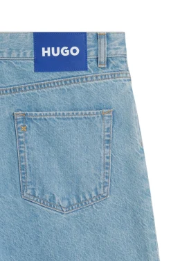 Blaue Straight-Fit Shorts aus Vintage-Denim
